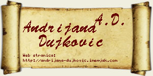 Andrijana Dujković vizit kartica